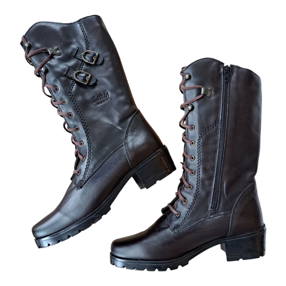 Bastien Shoes - Bastien waterproof leather military boots Chocolate color size 8 model 19227 23